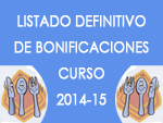 Listado Definitivo de bonificaciones 2014-2015